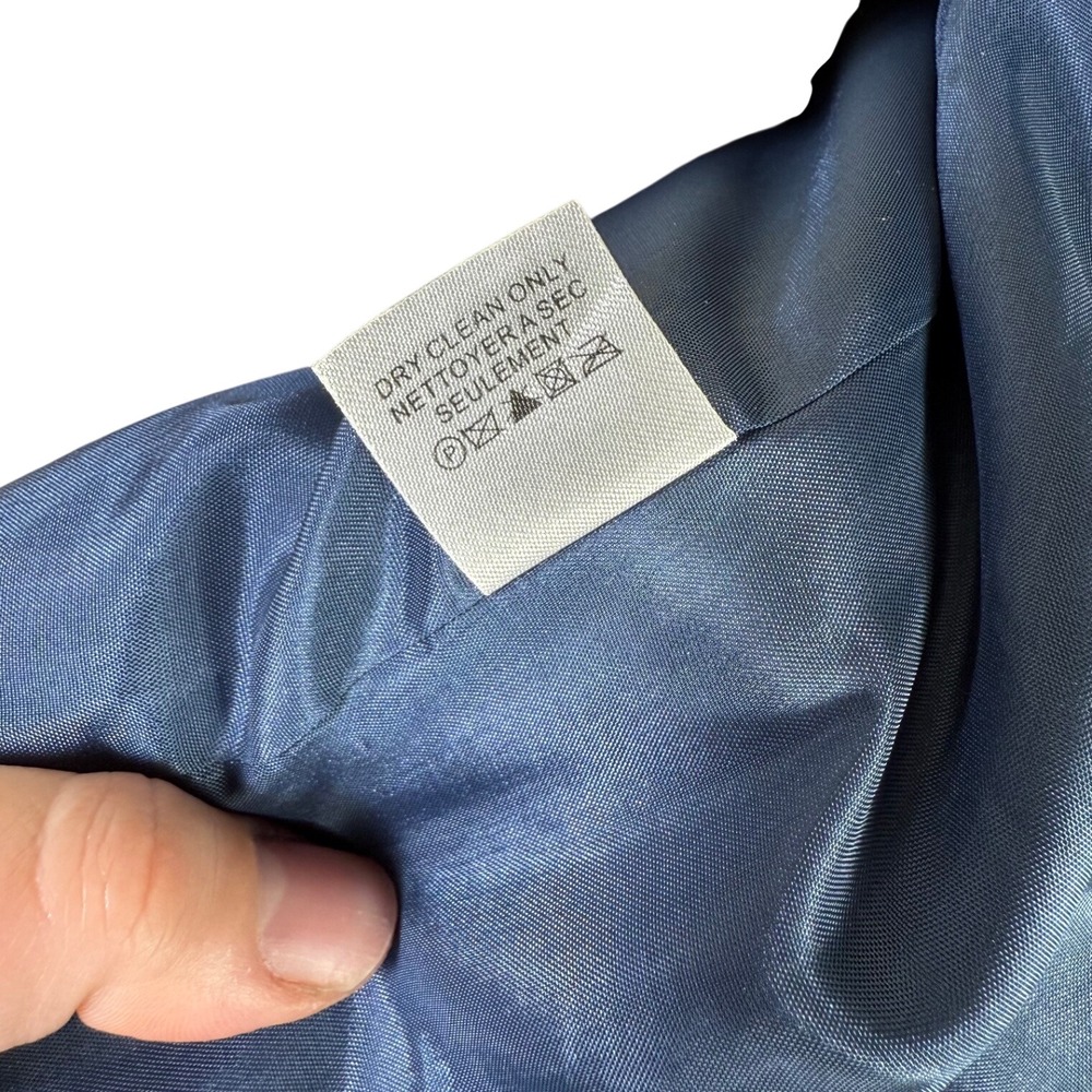 Laundry by Shelli Segal Blue Silk Blend Velvet Blazer Jacket Size 8 J5619 - Picture 8 of 11